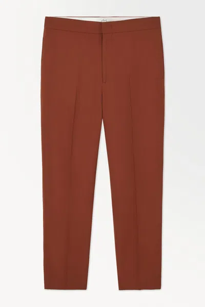 Cos The Tapered Wool Suit Trousers In Orange