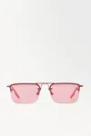 Cos The Wire-frame Sunglasses In Red