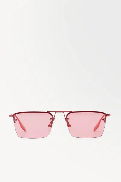 Cos The Wire-frame Sunglasses In Red