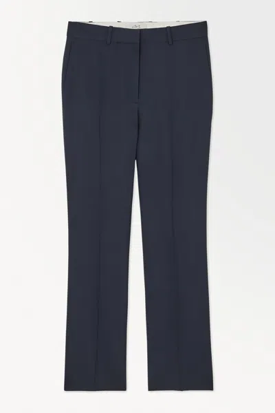 Cos The Wool-blend Cigarette Trousers In Blue