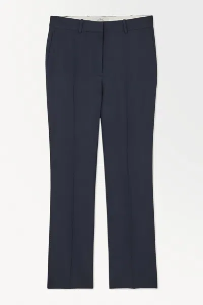 Cos The Wool Twill Cigarette Trousers In Blue
