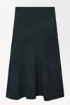 Cos The Wool-blend Midi Skirt In Turquoise