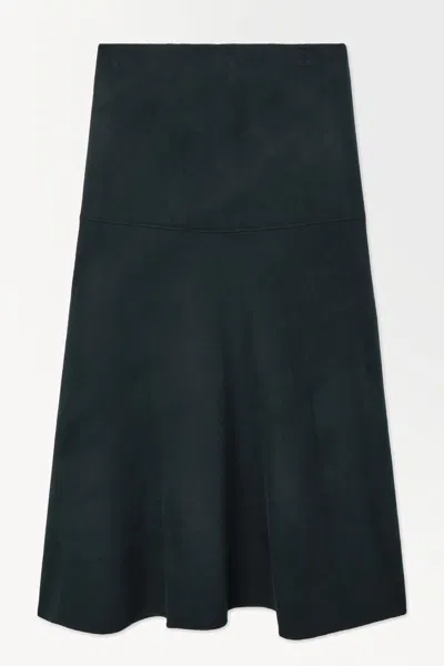Cos The Wool-blend Midi Skirt In Turquoise