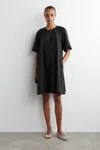 Cos Tie-back A-line Mini Dress In Black