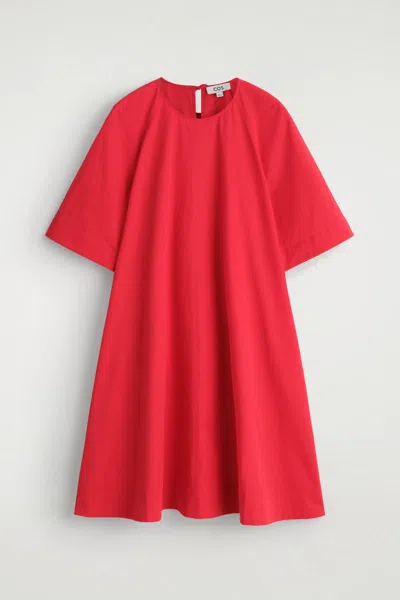 Cos Tie-back A-line Mini Dress In Red