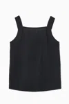 Cos Tie-back Linen Top In Blue In Blue