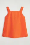 Cos Tie-back Linen Top In Orange