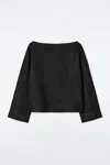 Cos Tie-detail Linen Blouse In Black
