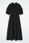 Cos Tie-detail Maxi Dress In Black