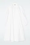 Cos Tie-detail Pleated Mini Dress In White