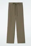 Cos Tie-detail Wide-leg Trousers In Beige