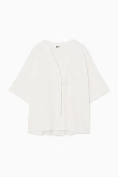 Cos Tie-front Shirt In White