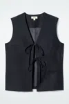 Cos Tie-front Waistcoat In Blue