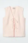 Cos Tie-front Waistcoat In Pink In Pink