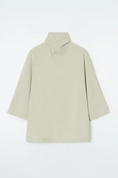 Cos Tie-neck Jersey Top In Green