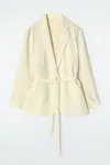 Cos Tie-waist Cotton Blazer In Yellow