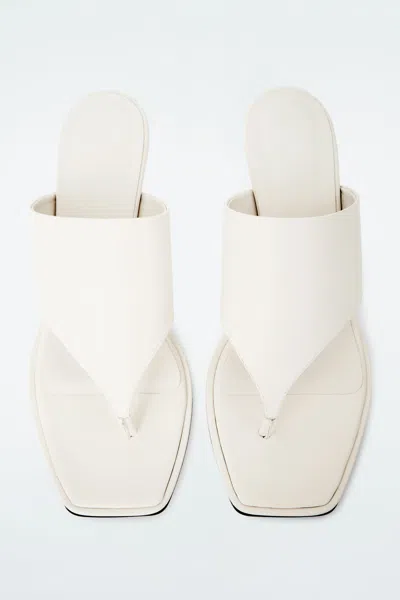 Cos Toe-post Heeled Sandals In White