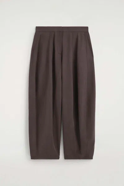 Cos Toggle-hem Wide-leg Trousers In Brown In Marrone