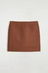 Cos Topstitched Wool Mini Skirt In Brown
