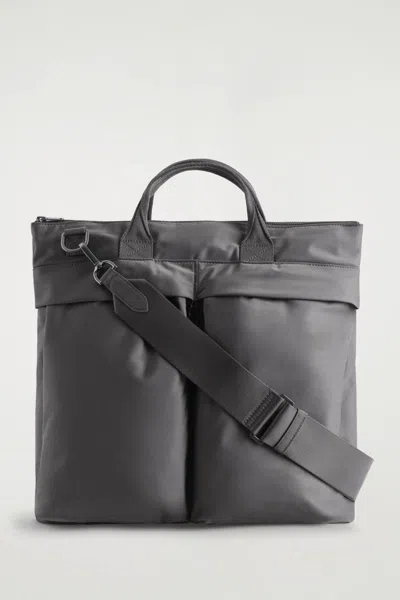 Cos Transit Messenger Bag - Nylon In Gray