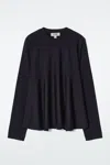 Cos Trapeze Merino Wool Jumper In Blue