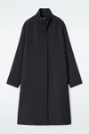 Cos Trapeze Wool-blend Coat In Blue