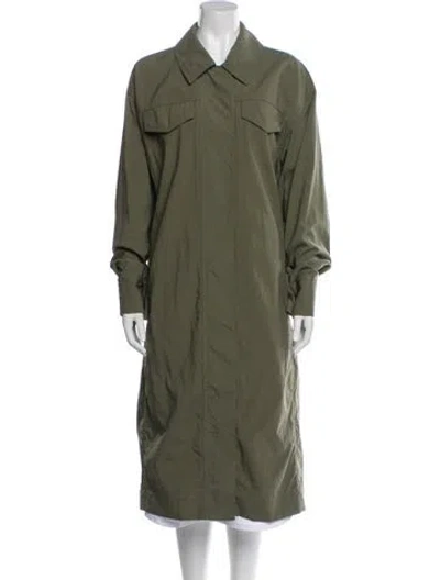Pre-owned Cos Trench Coat In Green