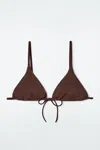Cos Triangle Bikini Top In Brown