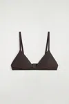 Cos Triangle Bikini Top In Brown