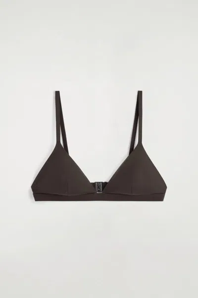 Cos Triangle Bikini Top In Brown