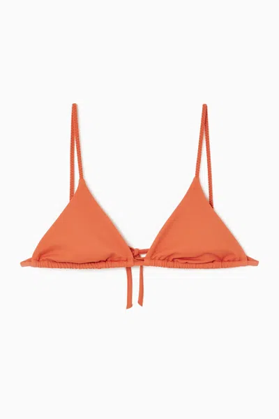 Cos Triangle Bikini Top In Orange