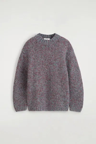 Cos Tri-tone Wool-mohair Sweater In Gray