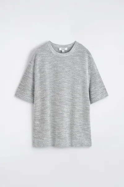 Cos T-shirt Décontracté En Maille Bouclée In Gris In Gray
