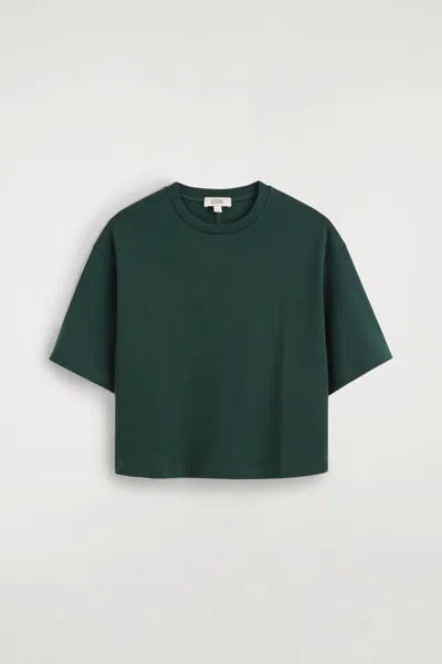 Cos T-shirt Oversize In Cotone Dal Taglio Boxy In Verde