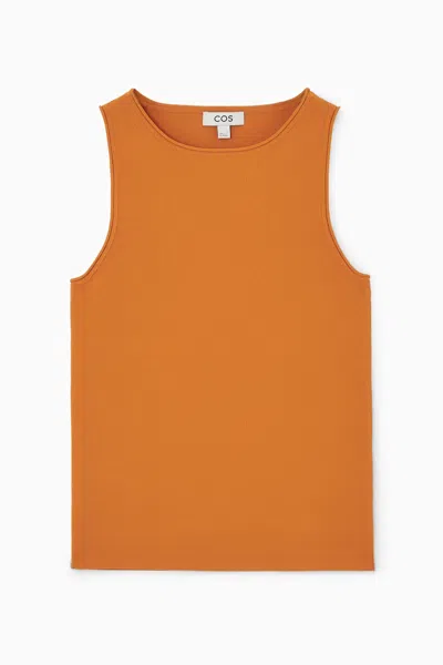 Cos Tubular Knitted Tank Top In Orange