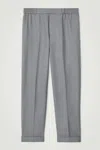 Cos Turn-up Wool-blend Pants In Grey