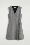Cos Tweed Mini Wrap Dress In Gray