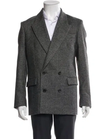 Pre-owned Cos Tweed Pattern Peacoat W/ Tags In Gray