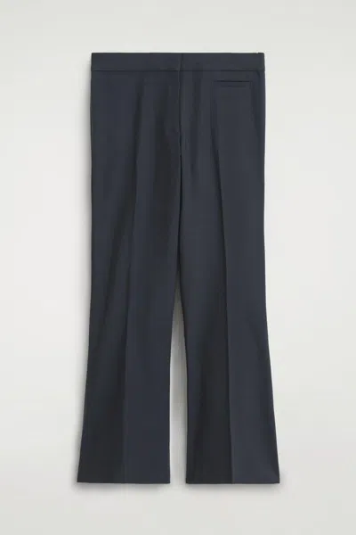Cos Twill Cropped Flared Pants In Navy