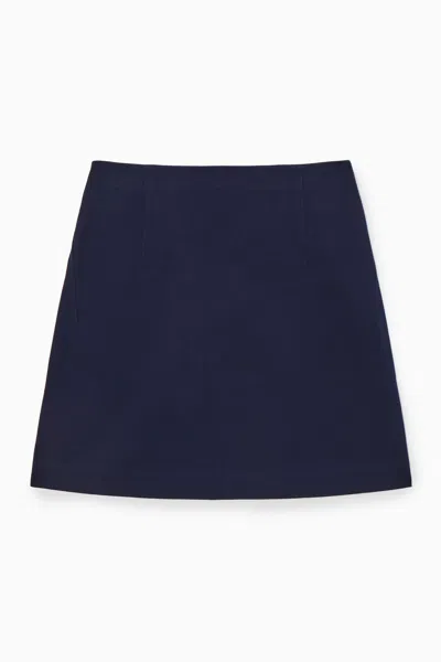 Cos Twill Mini Skirt In Blue