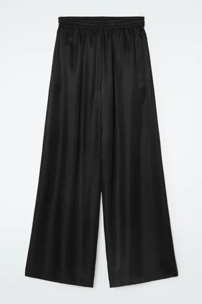 Cos Twill Palazzo Trousers In Black