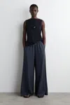 Cos Twill Palazzo Trousers In Blue