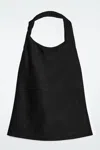 Cos Twist-detail Linen-blend Top In Black