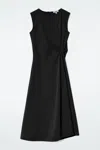 Cos Twist-detail Midi Dress In Black