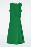 Cos Twist-detail Midi Dress In Green