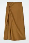 Cos Jersey Wrap Midi Skirt In Beige