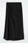 Cos Twist-detail Midi Skirt In Black