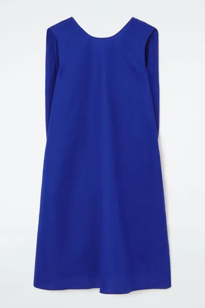 Cos Twist-detail Mini Dress In Blue