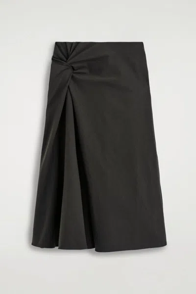 Cos Twist-detail Jersey Midi Skirt In Green