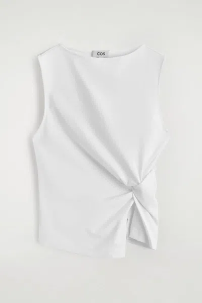 Cos Top In Jersey Con Dettaglio Ritorto In White